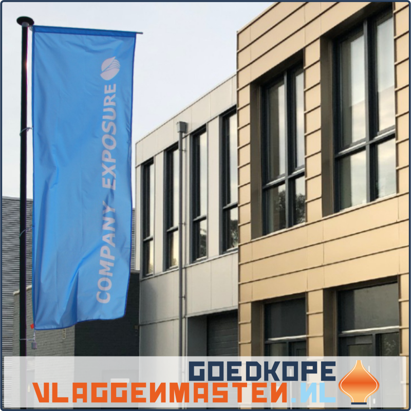 Vlaggenmast BANNER BASIC wit - 9 meter 100-60 mm, incl. draaitop systeem met banieruithouder en knop - Afbeelding 4