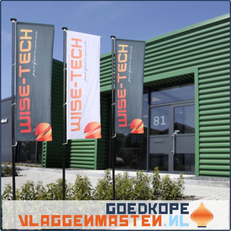 Vlaggenmast BANNER BASIC wit - 9 meter 100-60 mm, incl. draaitop systeem met banieruithouder, knop en kantelvoet - Afbeelding 5