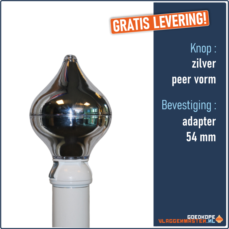 Knop goudkleurig peervormig, roterend