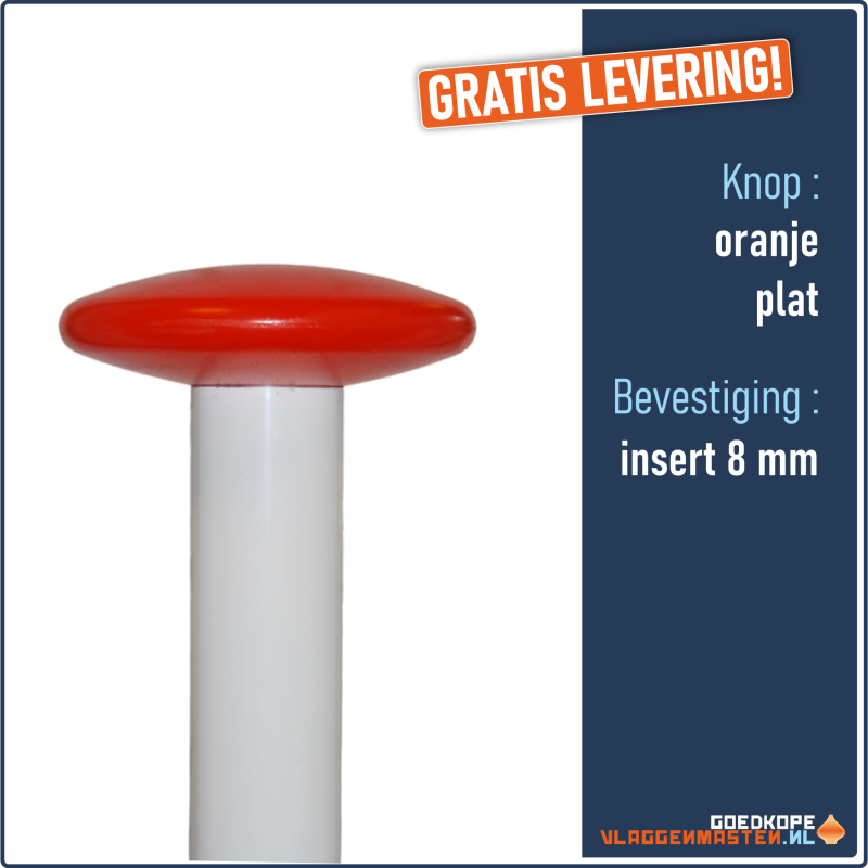 Knop oranje 170 mm, plat